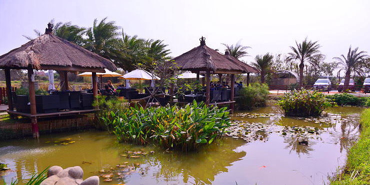 桃園新屋景觀餐廳》莫內咖啡，新屋綠色隧道旁南洋峇里島風情景觀餐廳