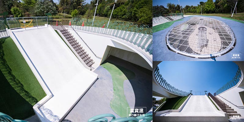 嘉義特色公園【綠豆仁遊戲場】在嘉義市區北香湖公園內, 夏天有遮陽區, 環湖步道走一圈