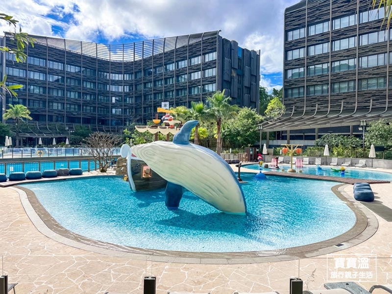 香港親子飯店【香港海洋公園萬豪酒店 Ocean Park Marriott Hotel】香港海洋公園最佳親子酒店推薦, 海島風兒童戲水池