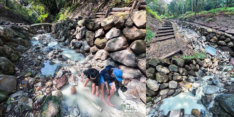 台北步道【紫明溪步道】陽明山天然野溪硫磺湧泉, 森林系步道走十分鐘就能泡腳, 附交通資訊/周邊景點